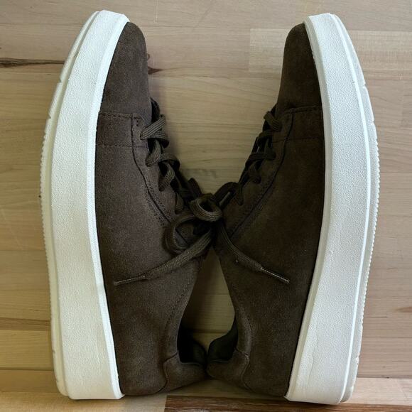 CLARKS Collection Olive Green Suede-Like Comfort Sneakers W8 - Picture 6 of 8